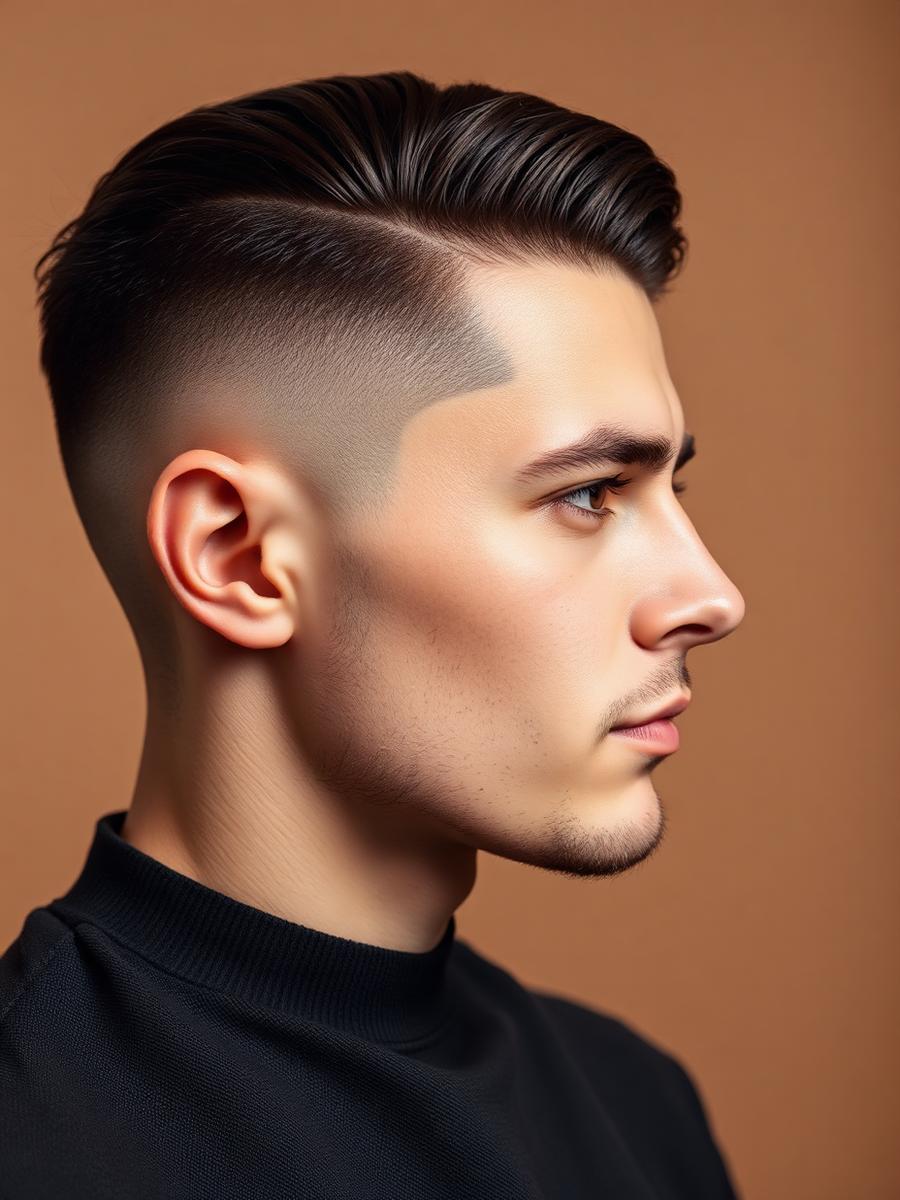 Coupe homme dégradée avec finition nette